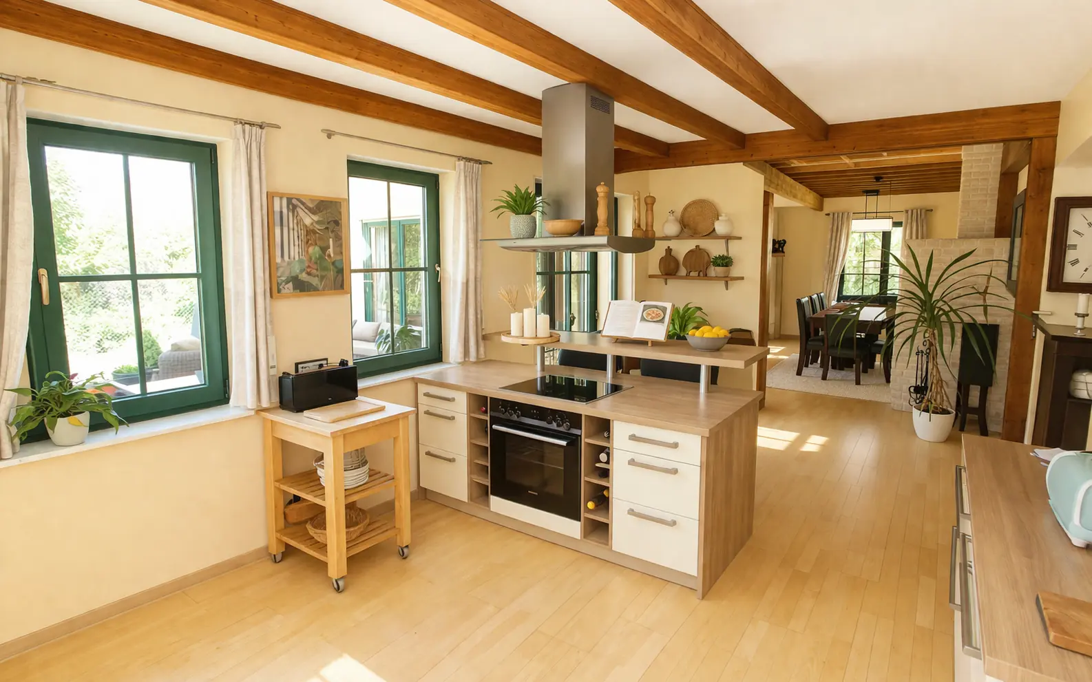 Küche mit Durchgang zum Essbereich